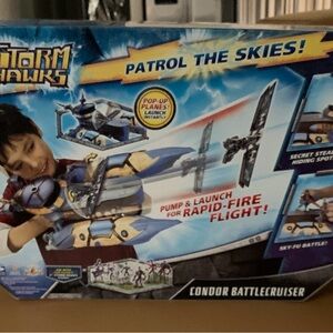 Storm Hawks Condor Battleruiser Action Toy - Blue and Yellow Vintage Toy